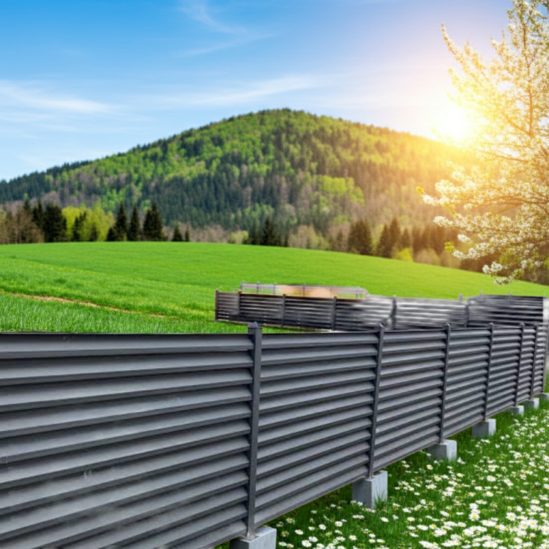 Aluminum Louvered Fence (Installation on concrete ) 