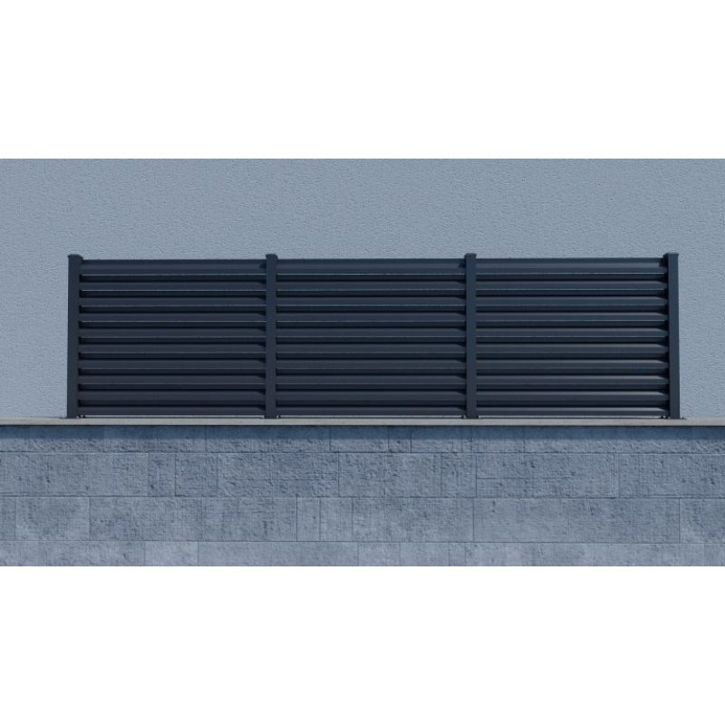 Steel Louvered Fence Panel (Installation on concrete )