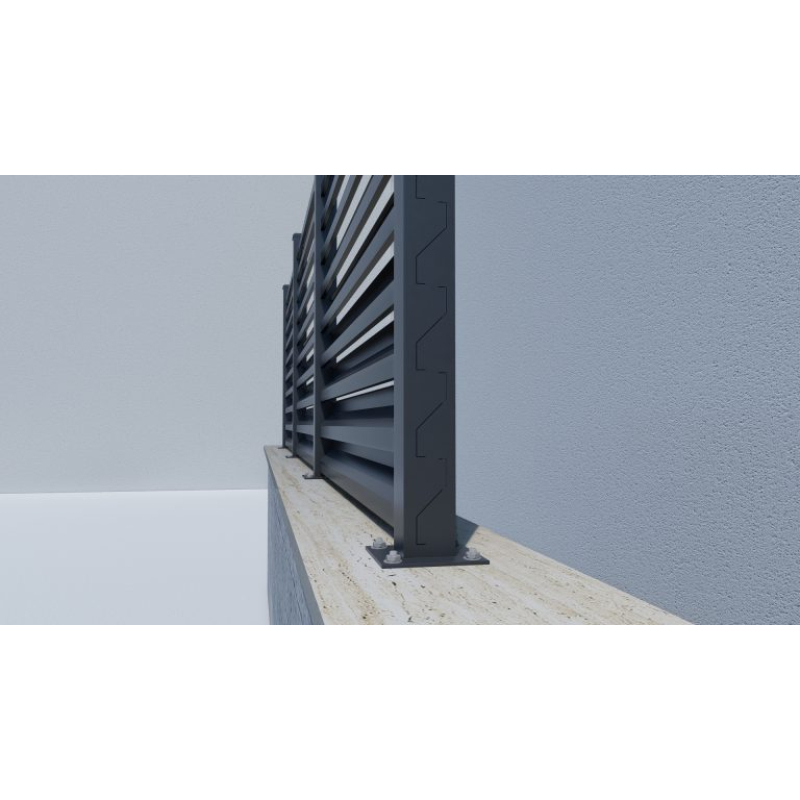 Aluminum Louvered Fence (Installation on concrete ) 