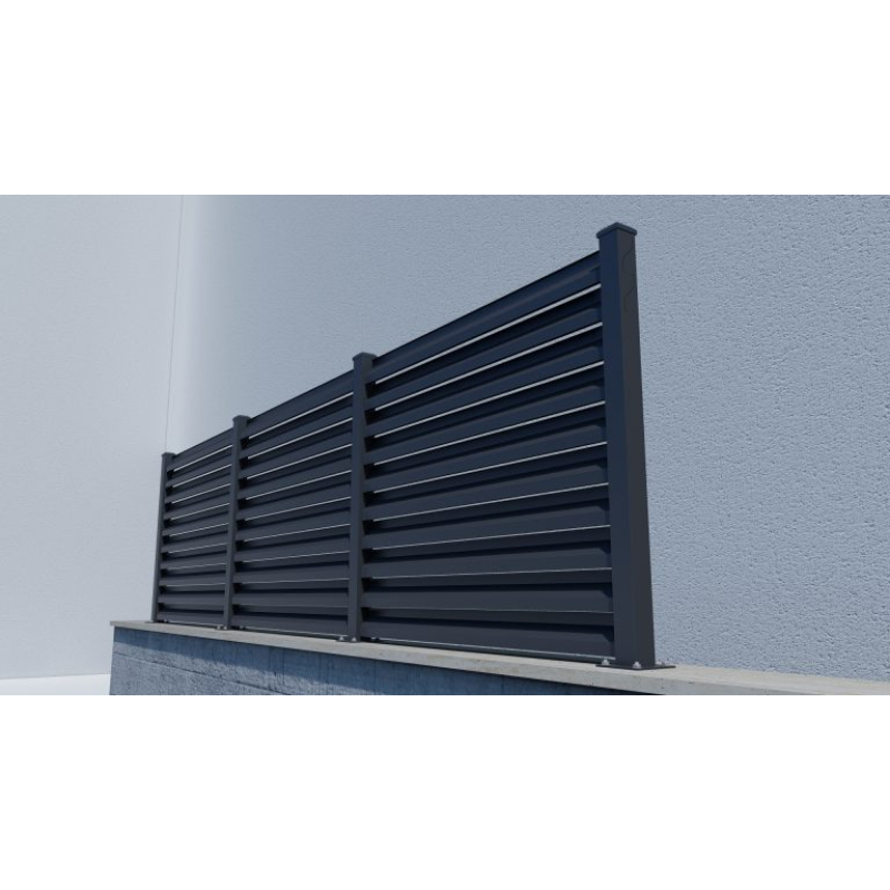 Aluminum Louvered Fence (Installation on concrete ) 