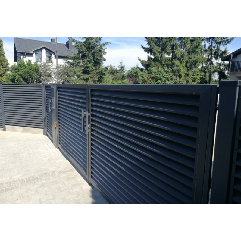 Steel Louvered Double Swing Gate