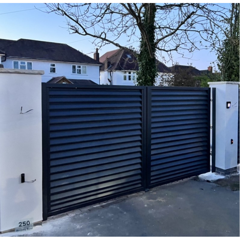 Steel Louvered Double Swing Gate