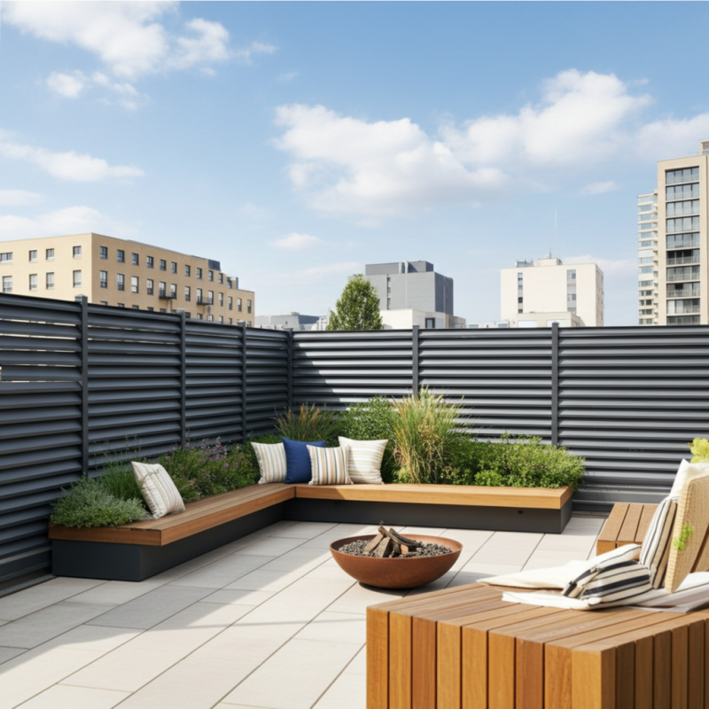 Louvered Fence (Installation on concrete )