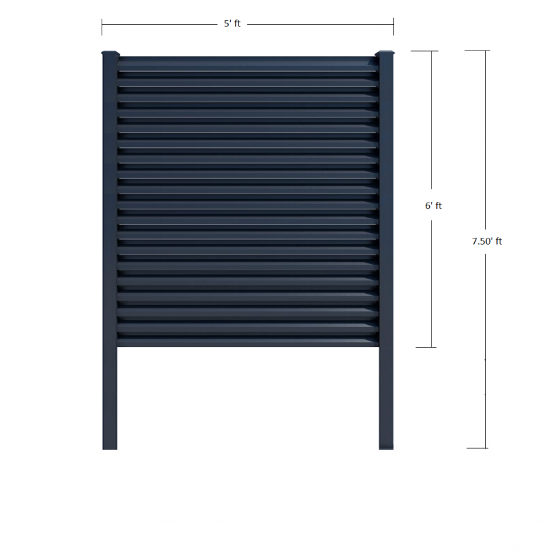 Steel Louvered Fence Panel (installation to Soil)