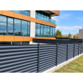 Steel Louvered Fence — Posts Bolted to Concrete