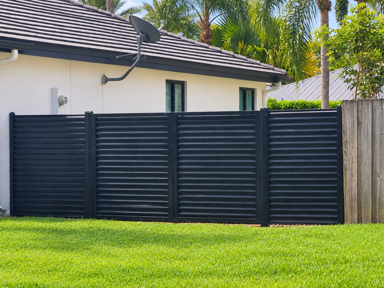 Residential louvered fence