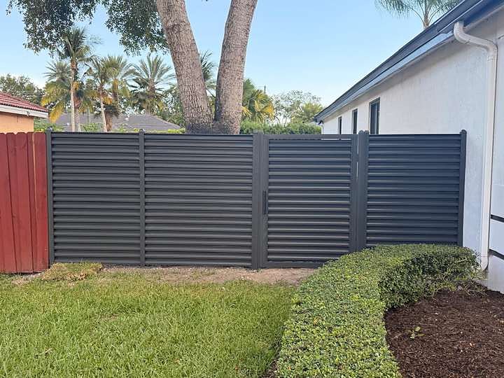 Backyard louvered fence