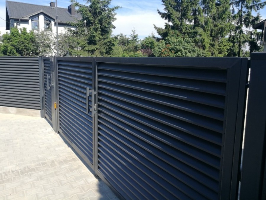 Louvered steel gates